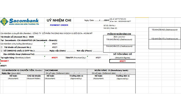 Mẫu ủy nhiệm chi ngân hàng Agribank