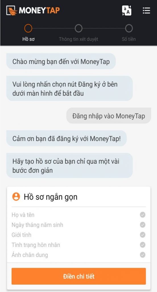 Cách đăng ký MoneyTap