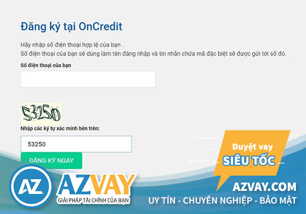 Đăng Ký Vay tiền one Credit