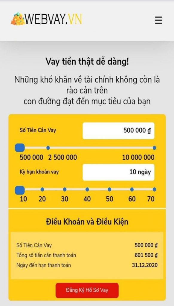 Lựa chọn hạn mức vay